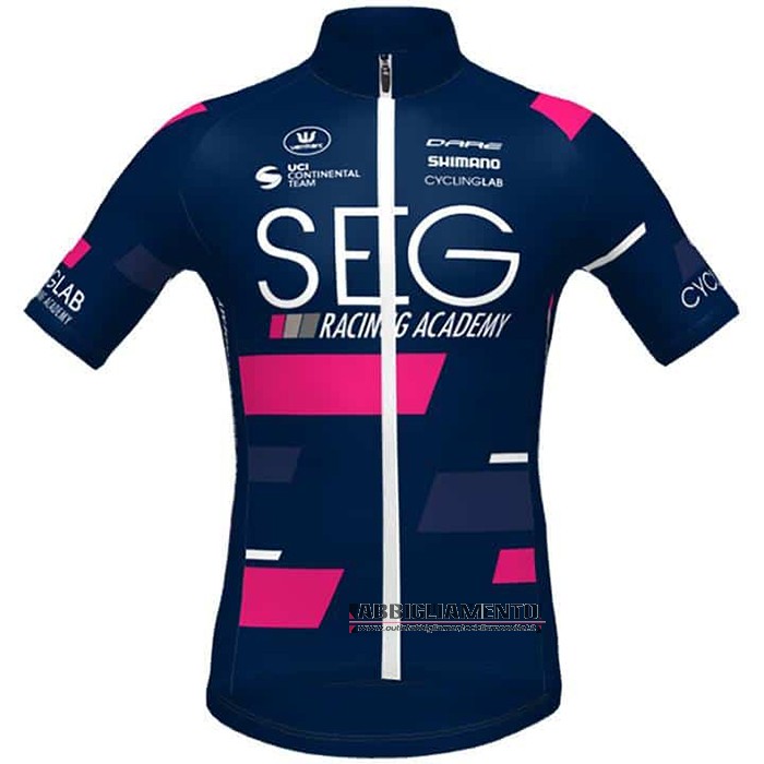 Abbigliamento SEG Racing Academy Manica Corta e Pantaloncino Con Bretelle 2021 Spento Blu - Clicca l'immagine per chiudere